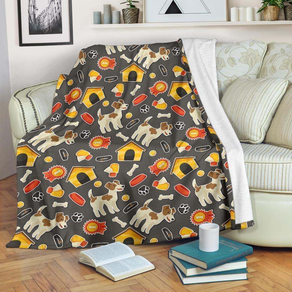 Jack Russell Dog Sherpa Fleece Blanket
