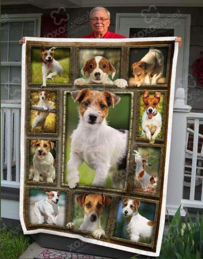 Jack Russell Dog Sherpa Fleece Blanket