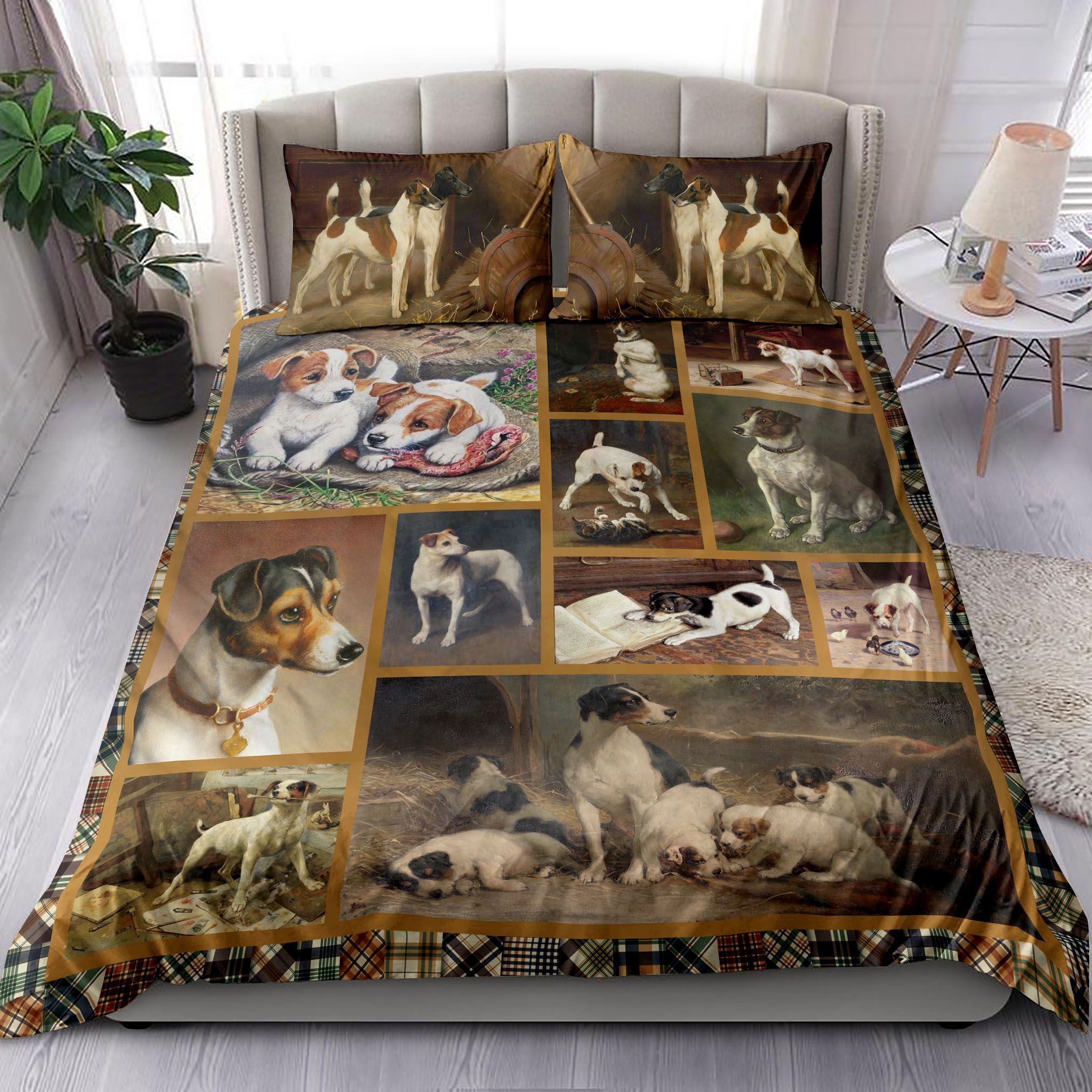 Jack Russell Dog Oil Painting Bedding Set