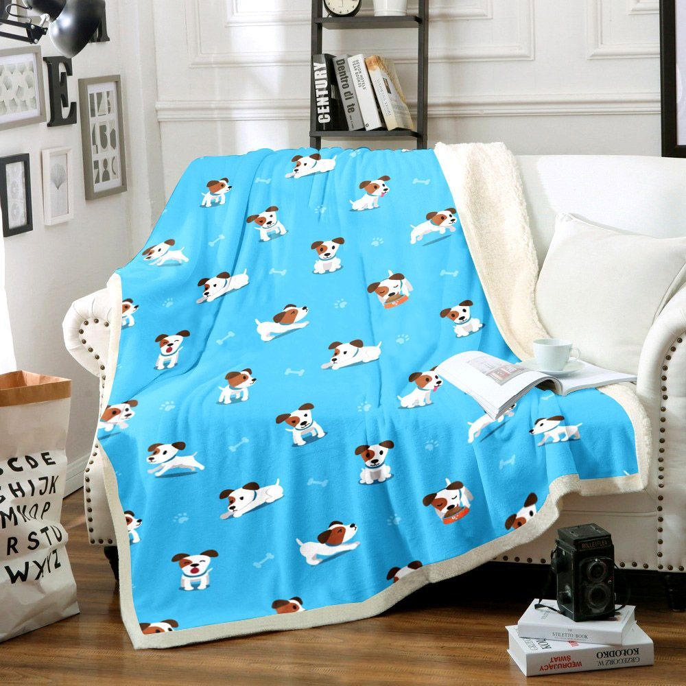 Jack Russell Dog Sherpa Fleece Blanket