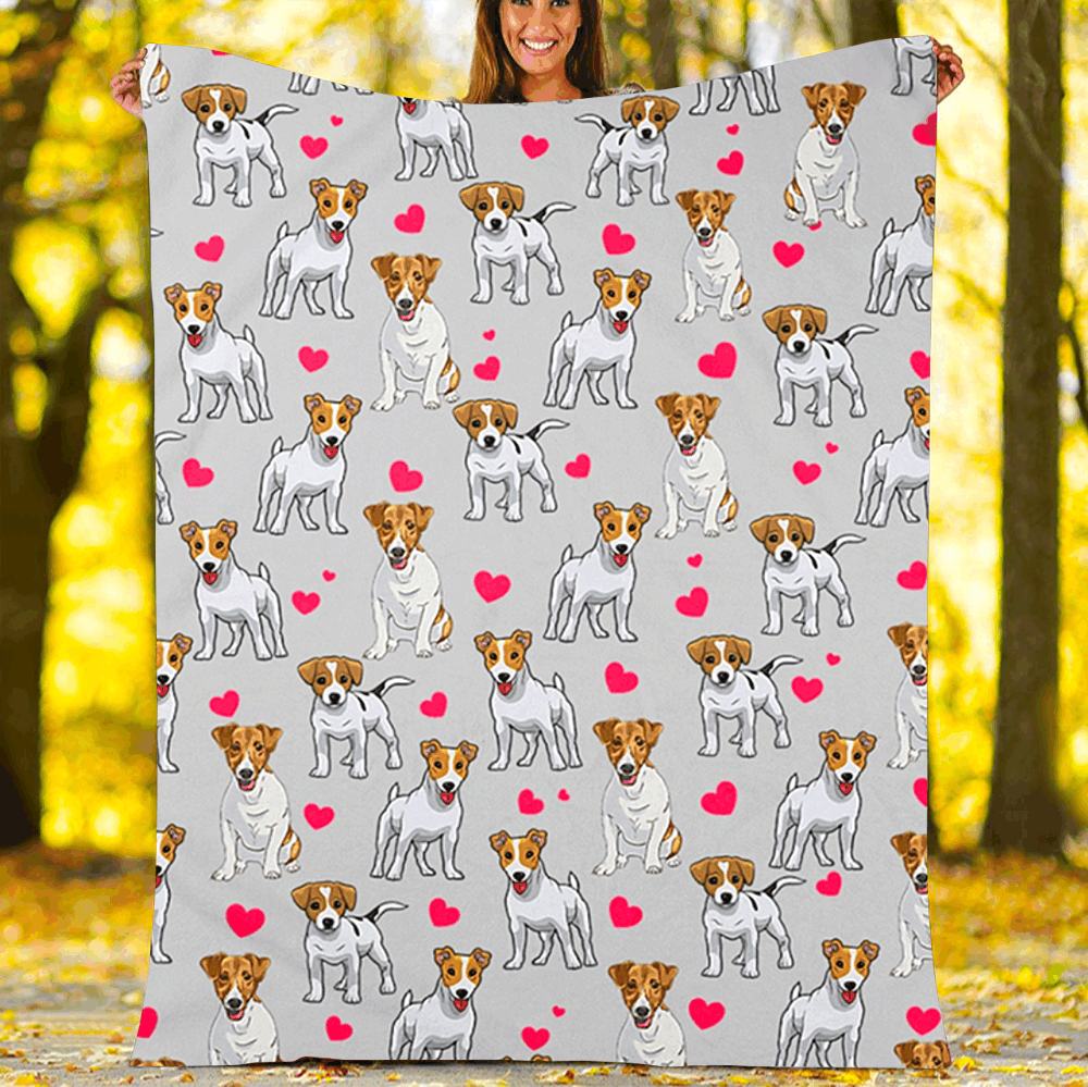 Jack Russell Terrier Dog Sherpa Fleece Blanket