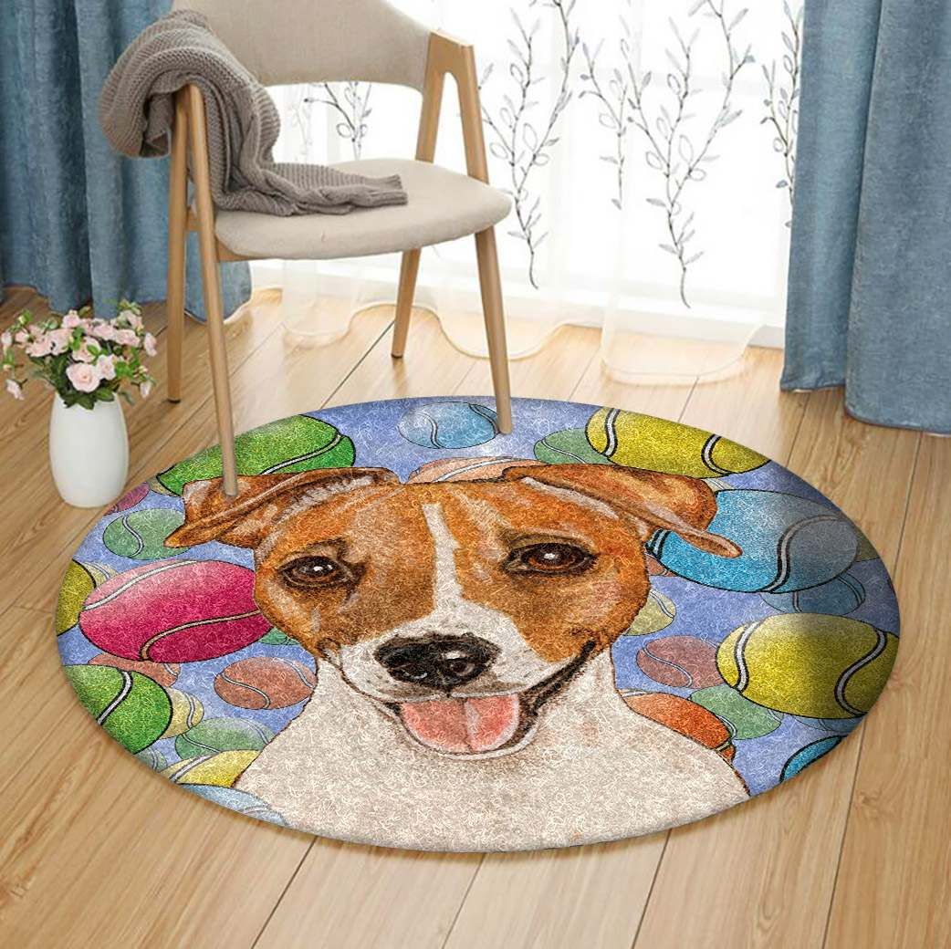 Jack Russell Terrier Tennis Round Carpet