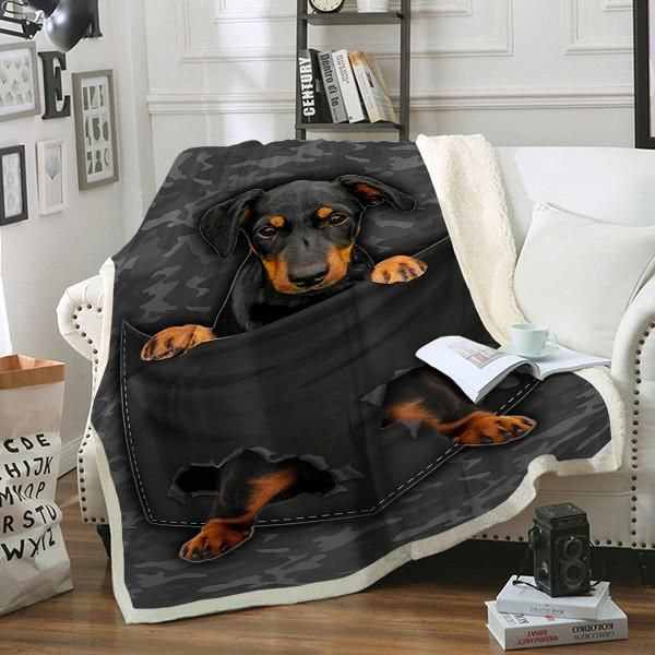 Jagdterrier Dog Pocket Sherpa Fleece Blanket