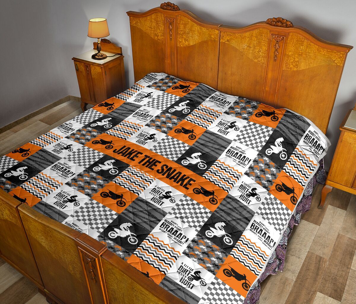 Jake The Snake Motocross Mk Orange Quilt Blanket Dhc1312895Dd