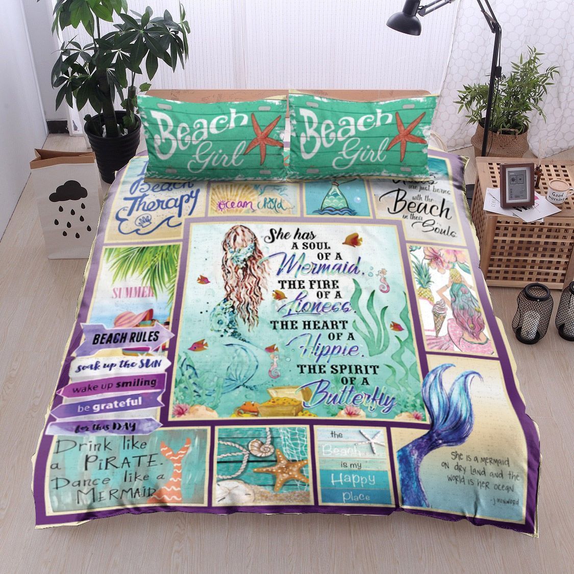 January Girl A Soul Of A Mermaid Bedding Set