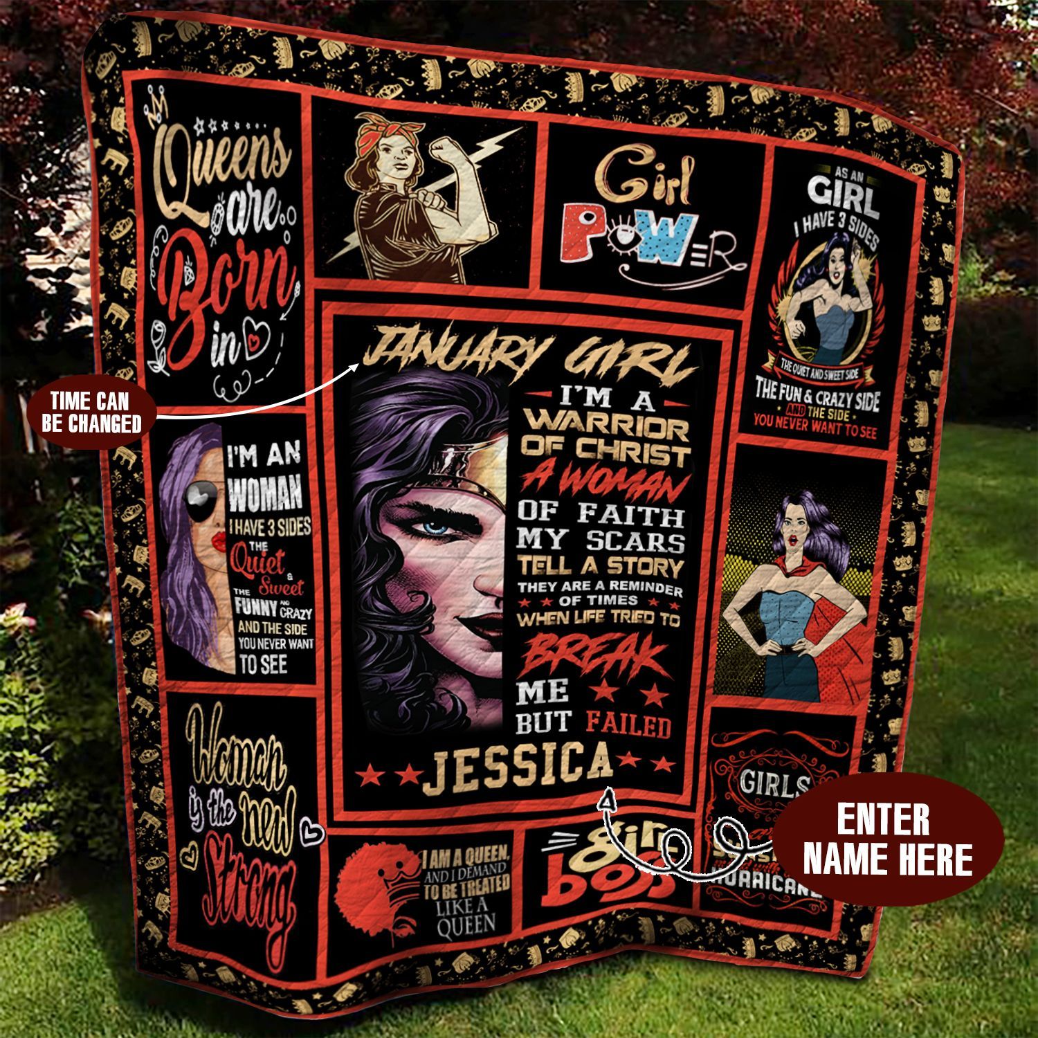 January Girl Personalized Quilt Blanket BBB020618MH