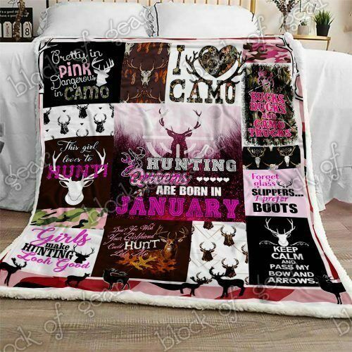 January Girls Hunting Sherpa Fleece Blanket