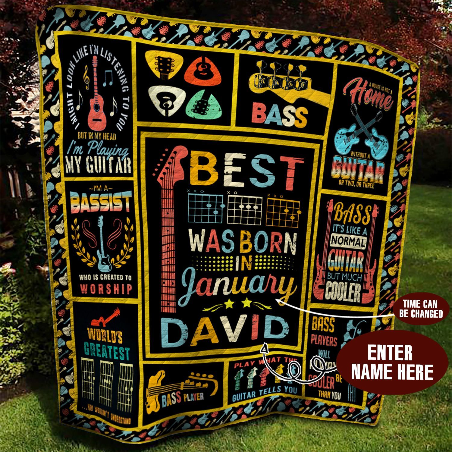 January Guitarist Personalized Quilt Blanket BBB020619MH