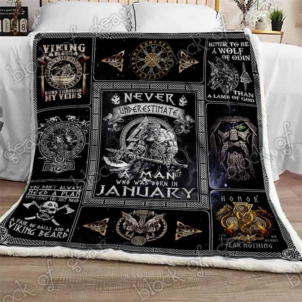 January Man Viking Fleece Blanket