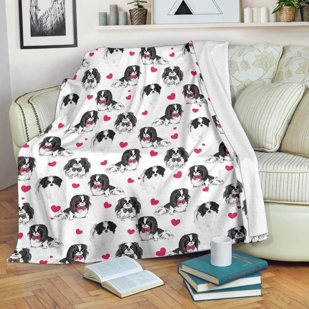 Japanese Chin Heart Blanket