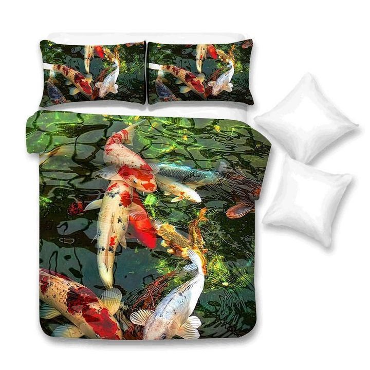 Japanese Koi Fish Pond Fashion Soft Bedding Set