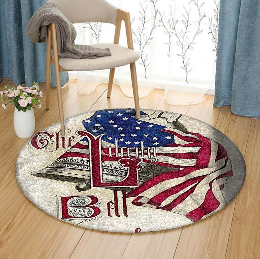 Jean Plout Retro Patriotic Round Carpet