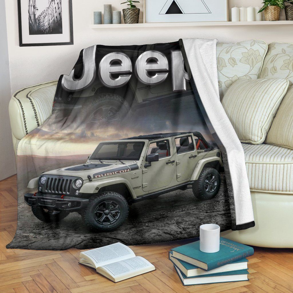 Jeep Wrangler Funny Gift For Who Loves Jeep Printed Fleece Blanket