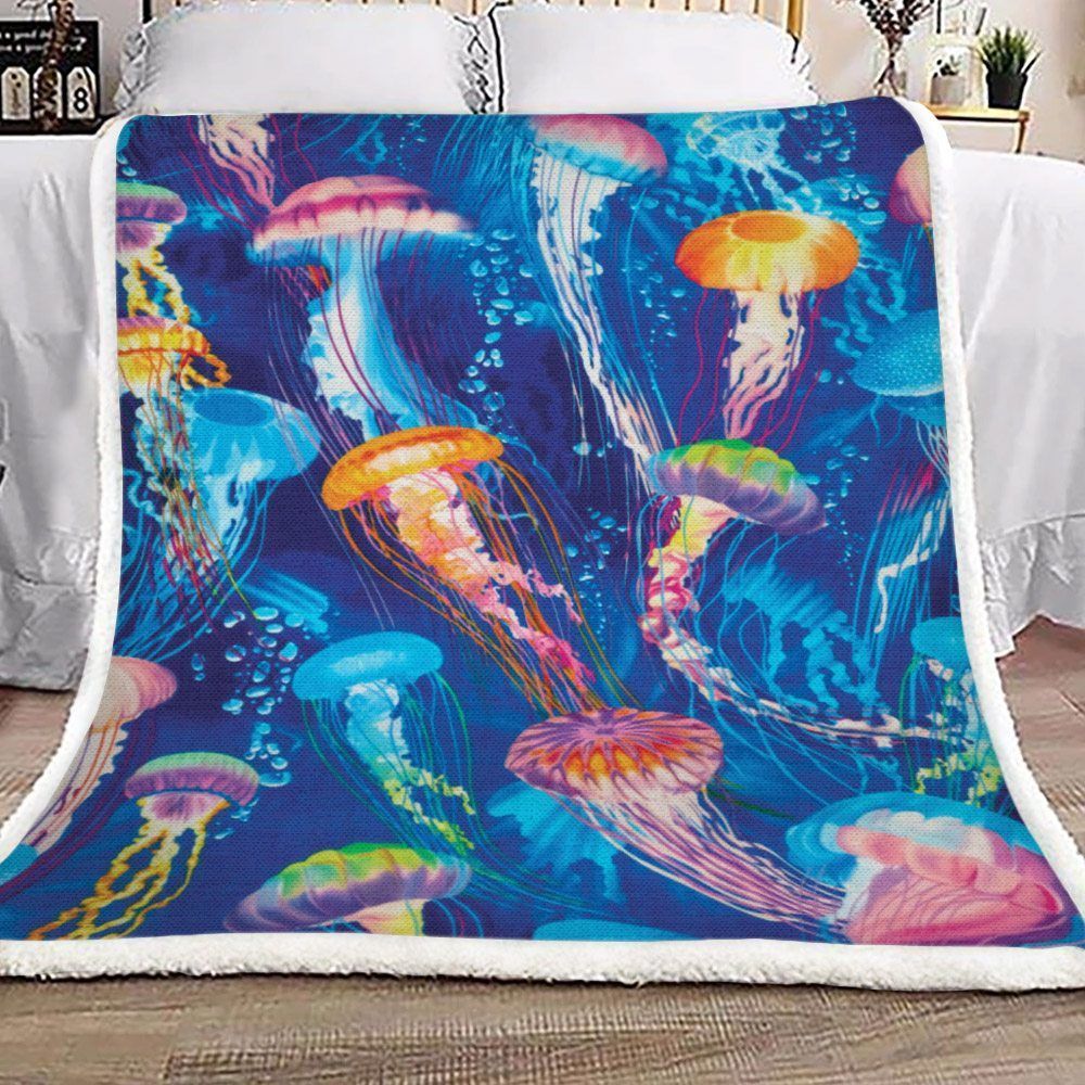Jelly Fish Sherpa Fleece Blanket