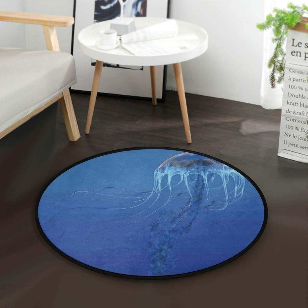 Jellyfish Ocean Round Carpet