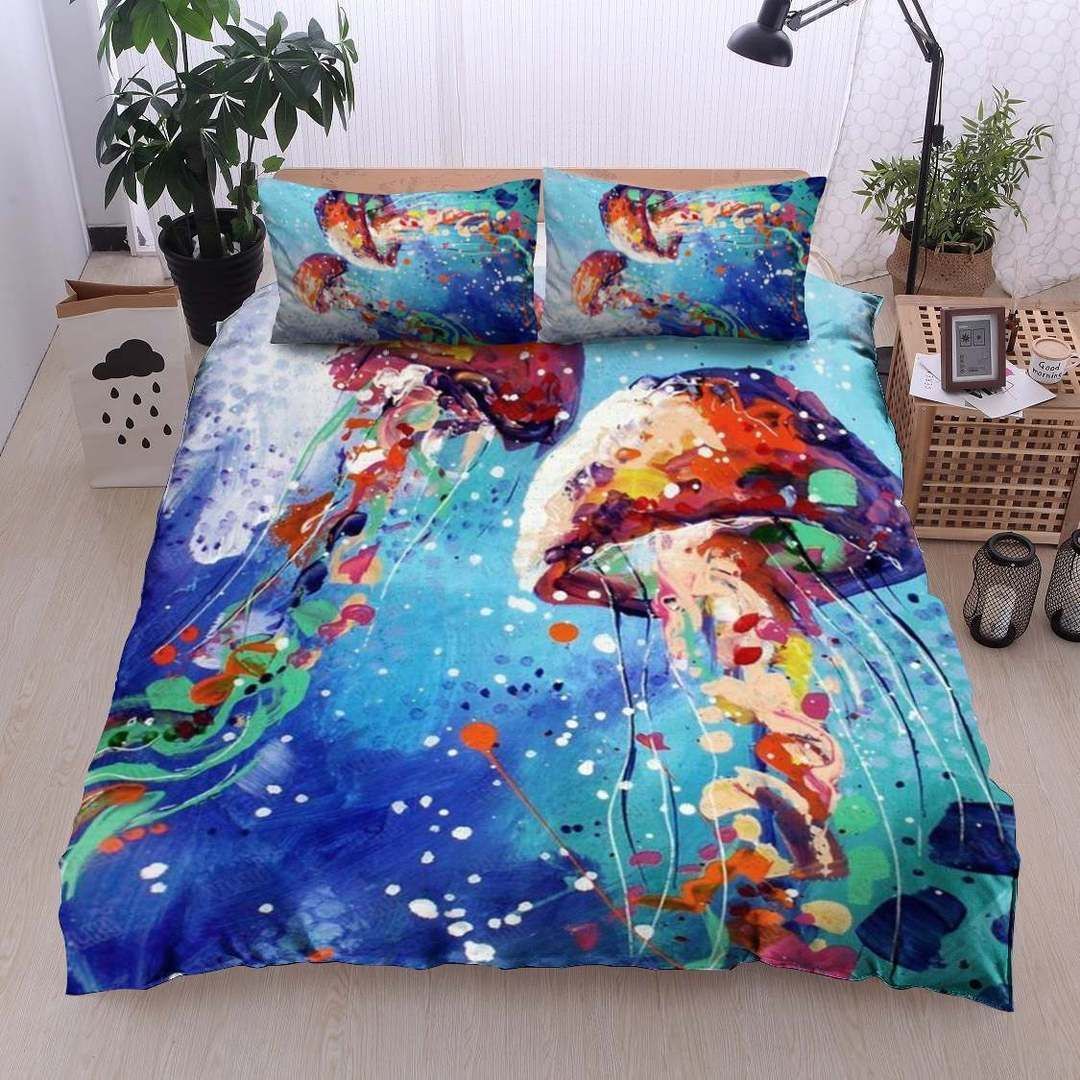Jellyfish Cotton Bed Sheets Spread Comforter Duvet Cover Cotton Bed Sheets Spread Comforter Bedding Set