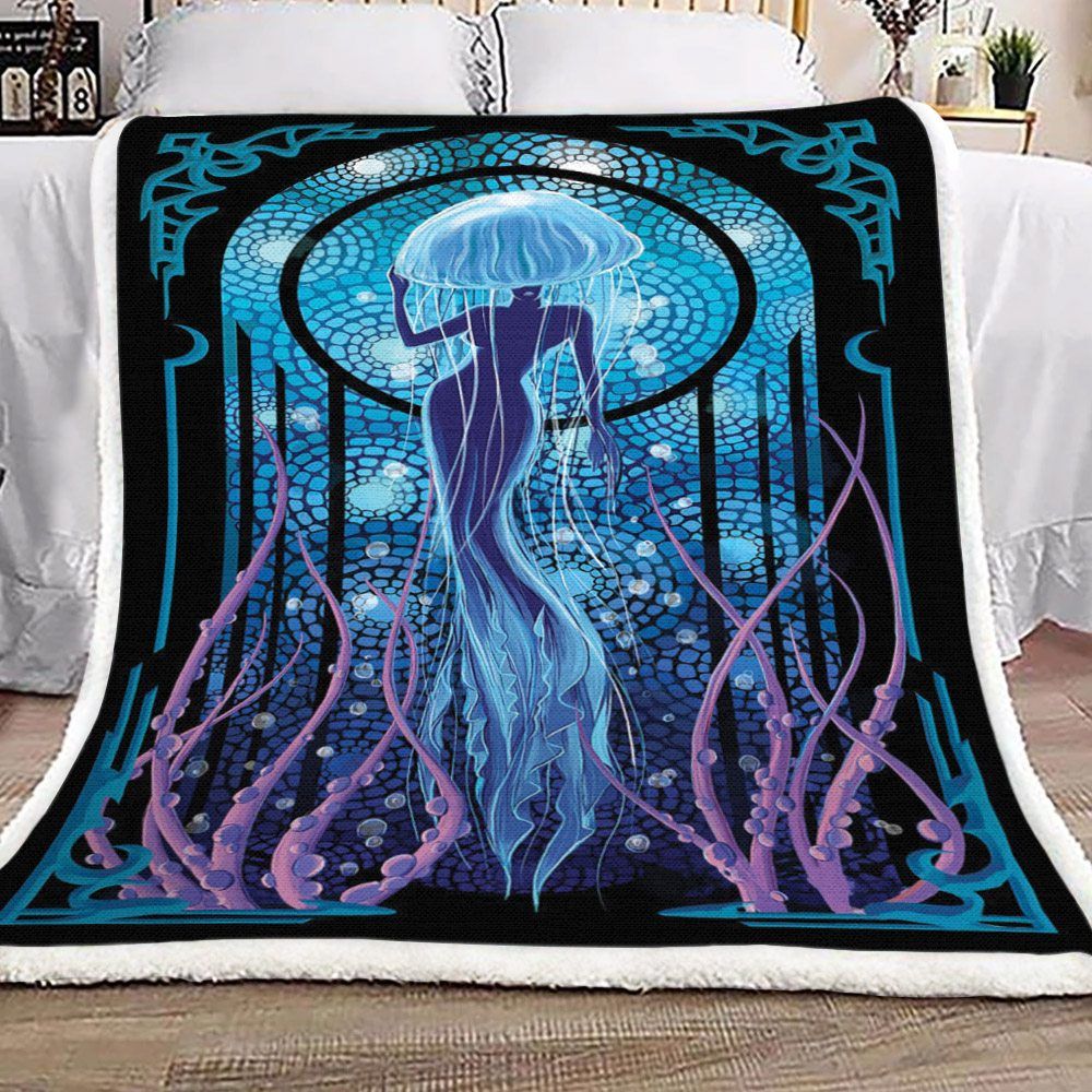 Jellyfish Mermaid Sherpa Fleece