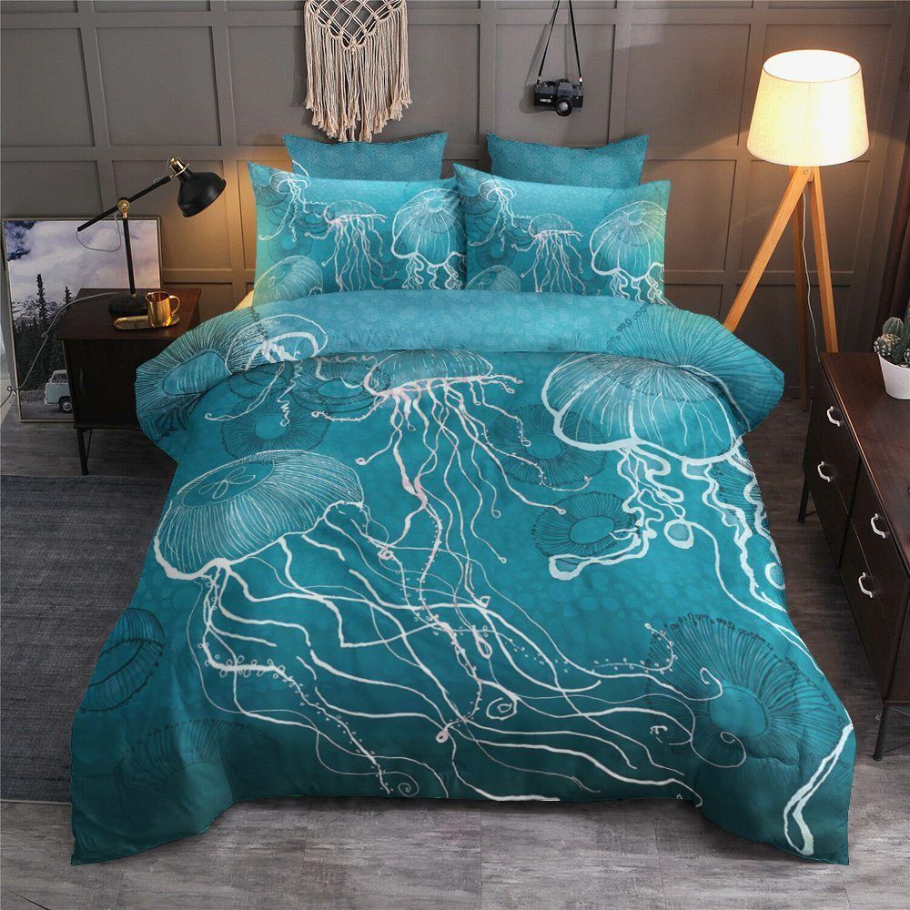 Jellyfish Cotton Bed Sheets Spread Comforter Bedding Set