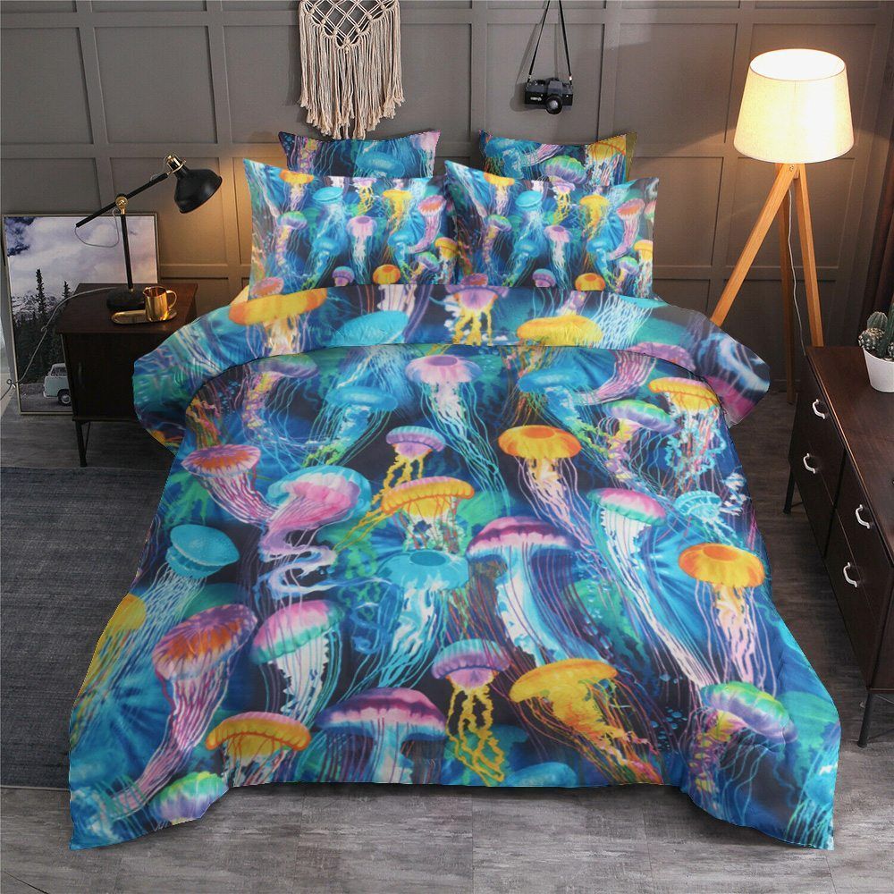 Jellyfish Cotton Bed Sheets Spread Comforter Bedding Set