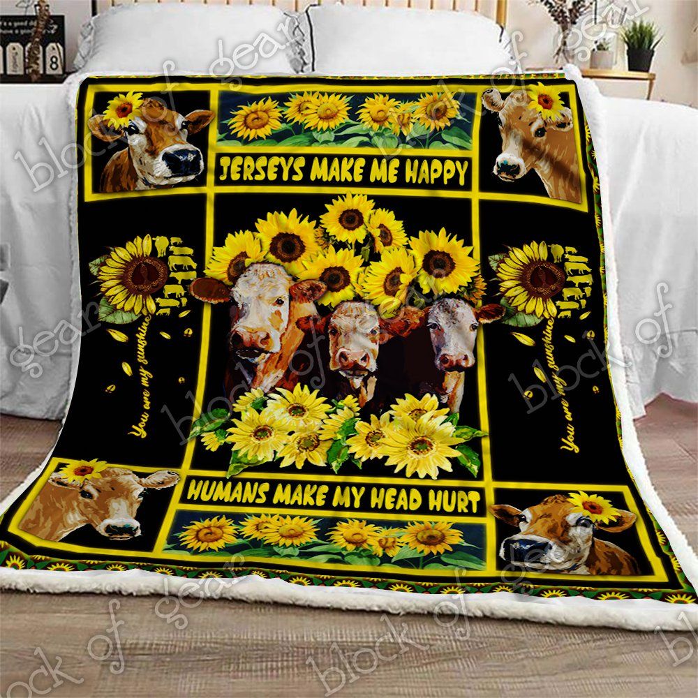 Jerseys Cow Sherpa Fleece Blanket