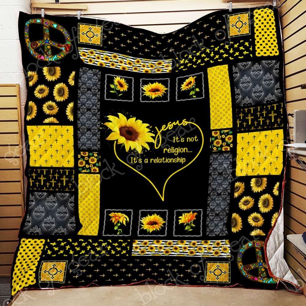 Jesus And Sunflower CL19100457MDQ Quilt Blanket