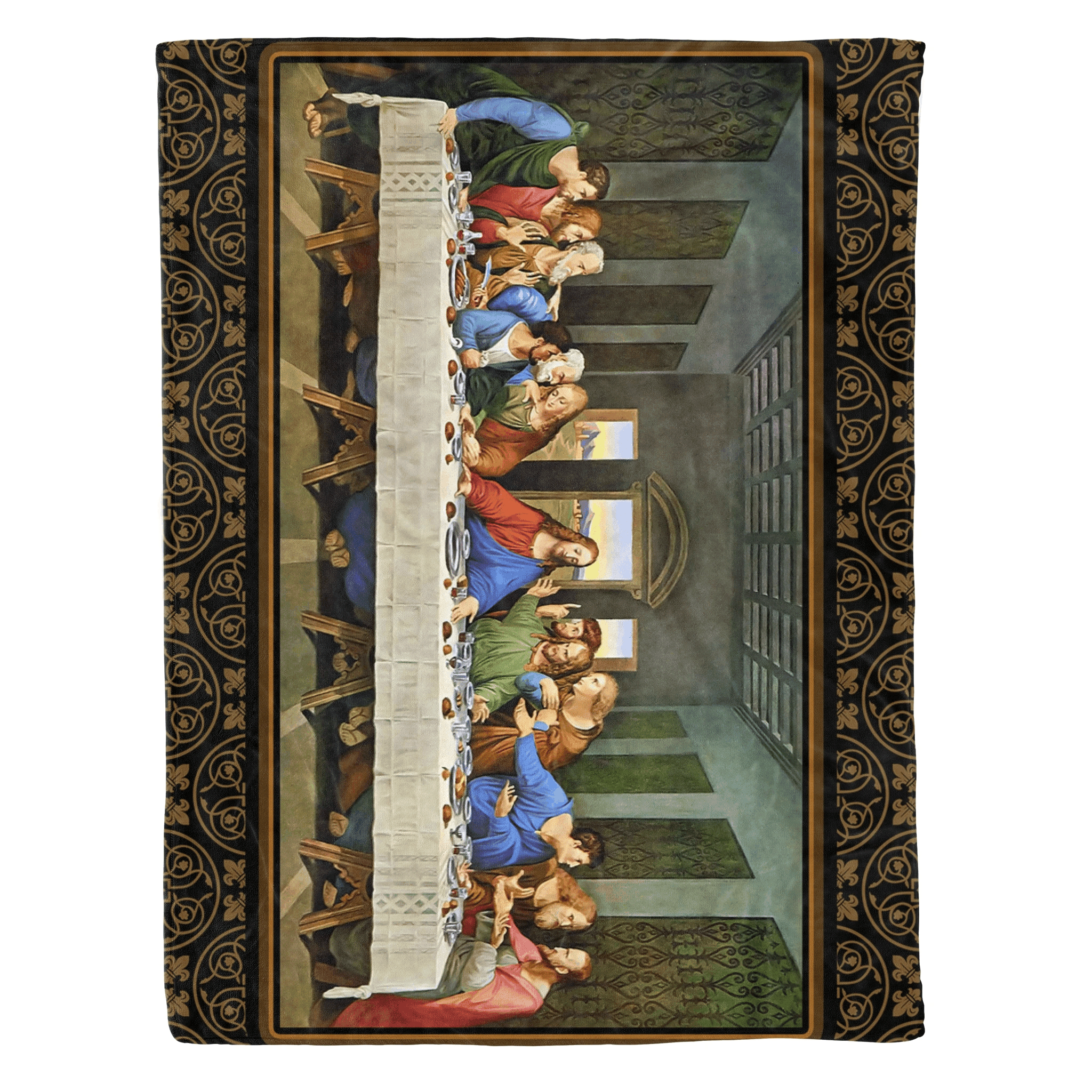 Jesus Christ Last Supper Christmas Sherpa Fleece Blanket