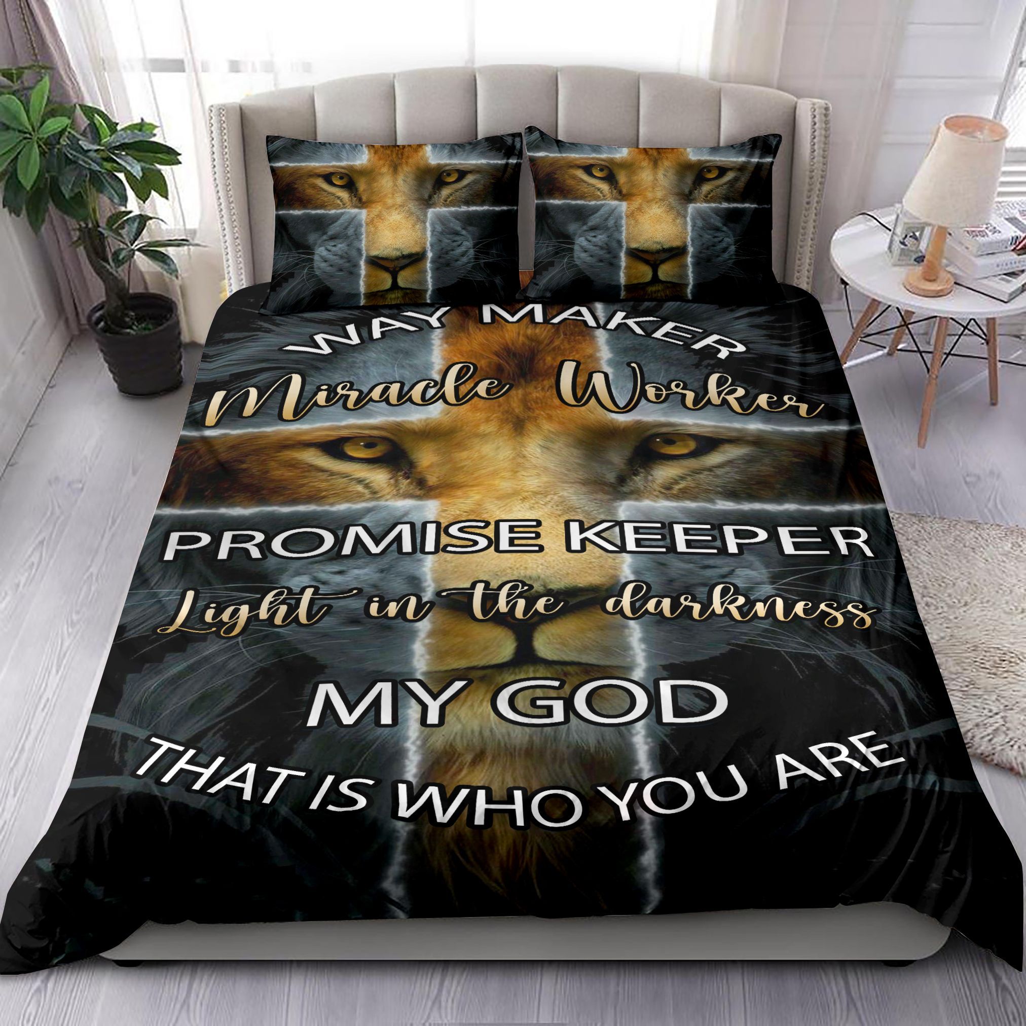 Jesus Christ My God That Is Who You Are Lion Bedding Set