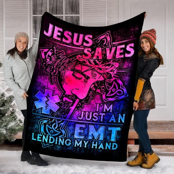 Jesus Emt 3 Sherpa Fleece Blanket