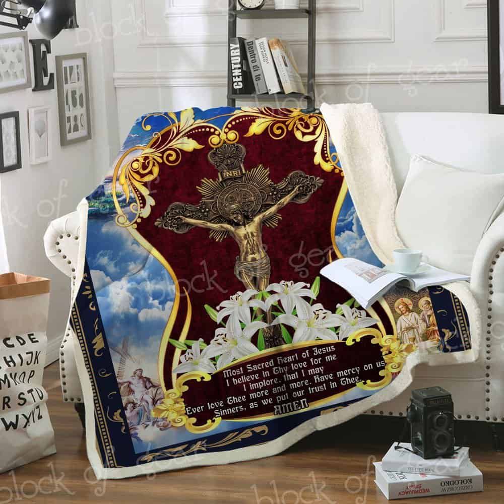 Jesus forever in my heart Fleece Blanket