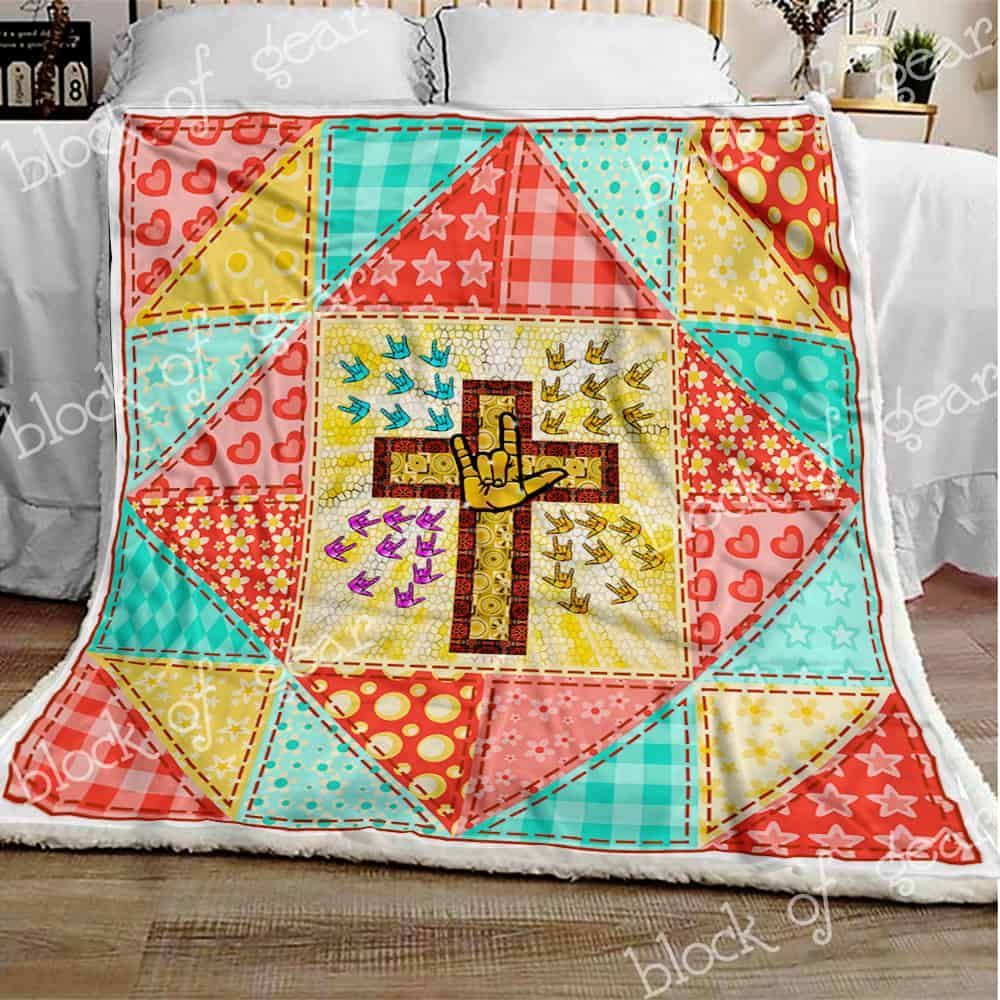 Jesus I Love You By Sign Language Fleece Blanket
