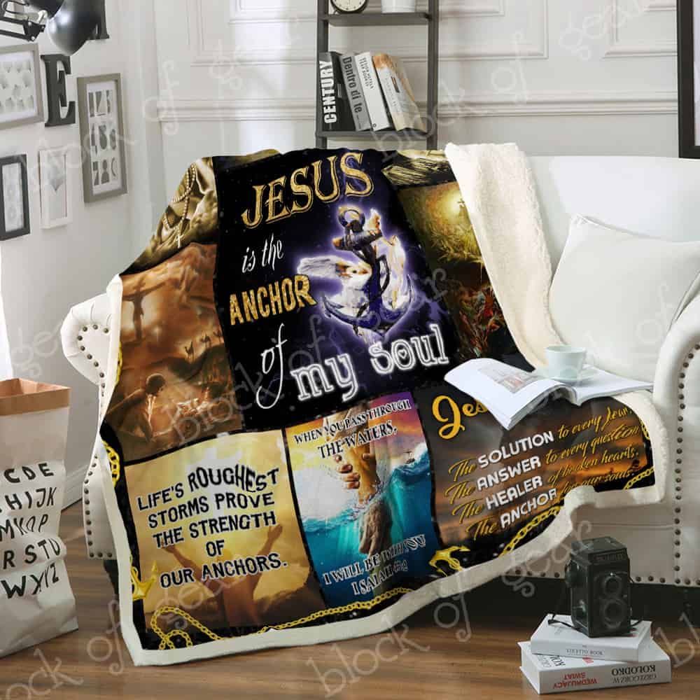 Jesus Is My Anchor Fleece Blanket
