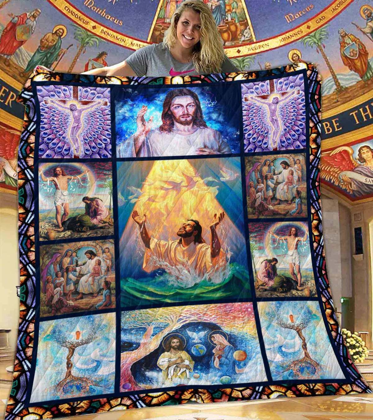 Jesus Painting Quilt Blanket DHC1401817VT