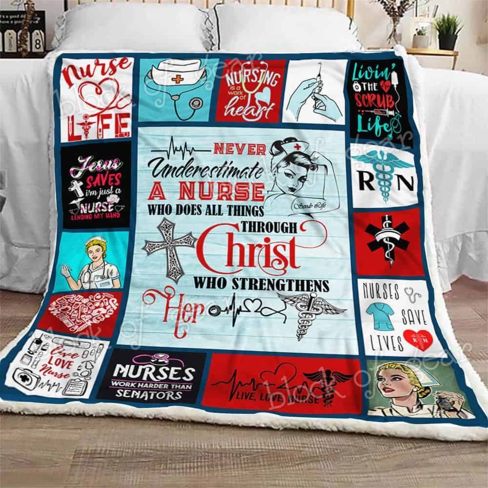 Jesus Saves Im Just A Nurse Fleece Blanket