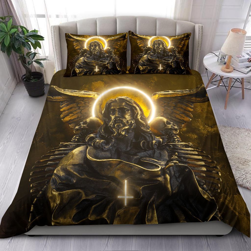 Jesus Skull Gold Bedding Set