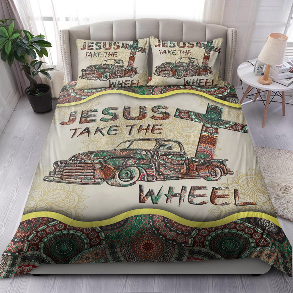 Jesus Take The Wheel Vintage Mandala Bedding Set