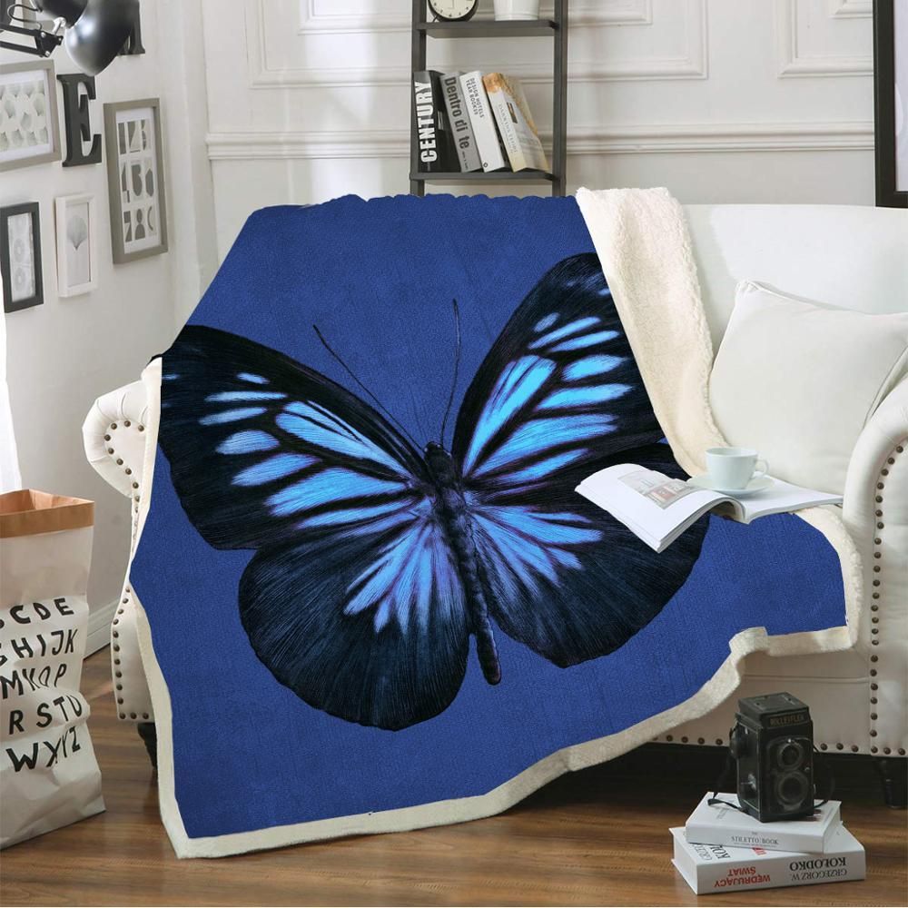 Jewel Butterfly Sherpa Fleece Blanket