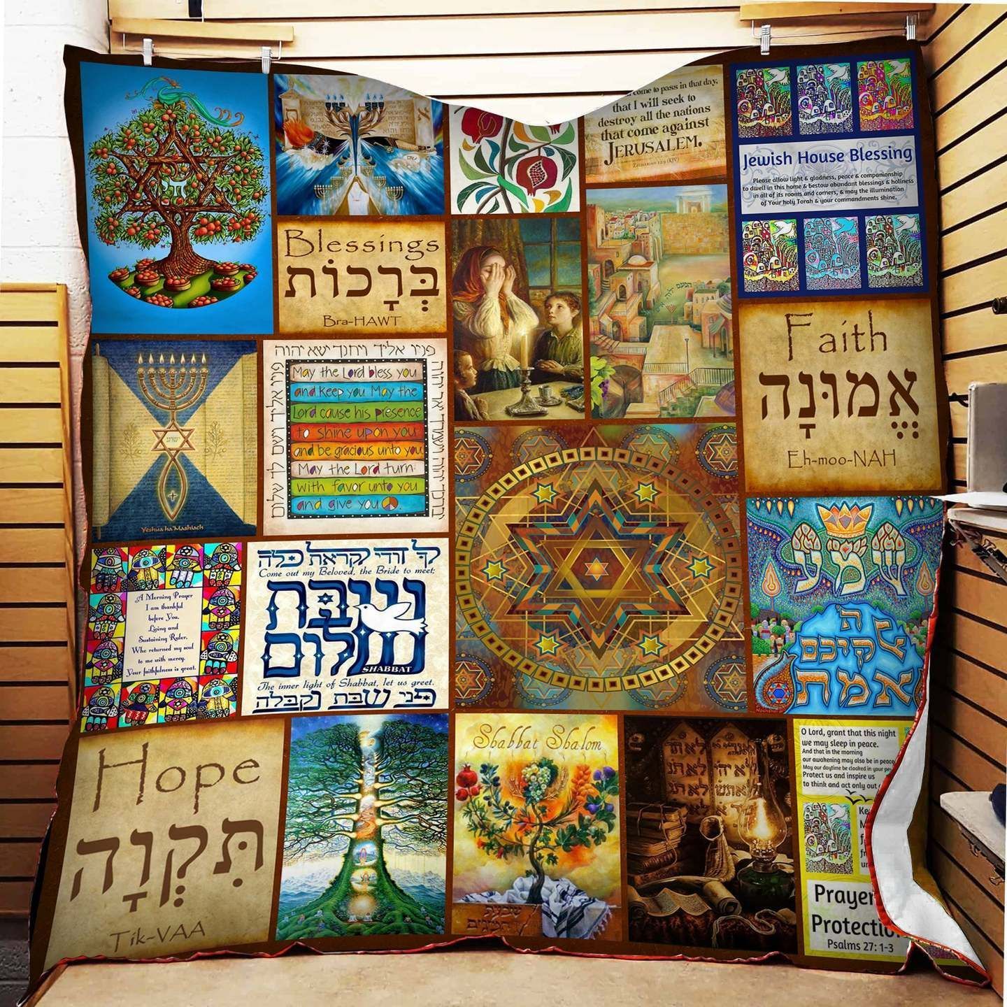 Jewish Blessings Sherpa Fleece Blanket