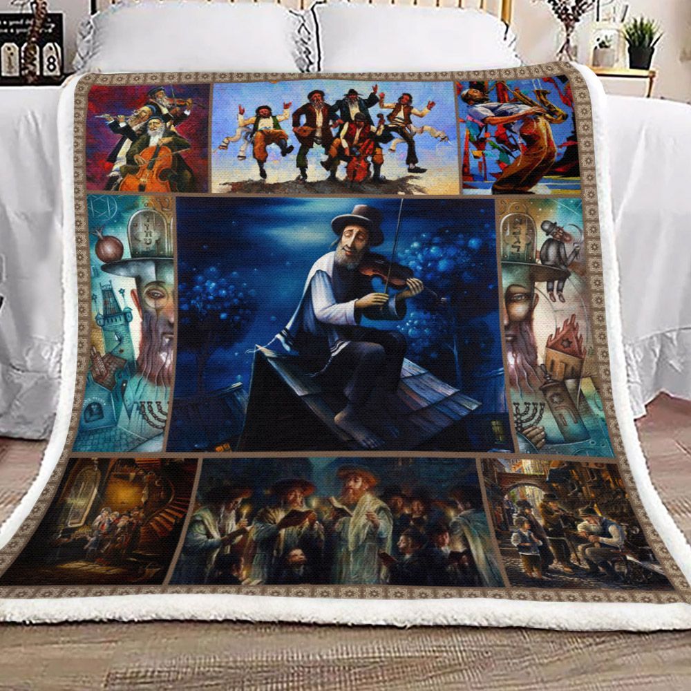 Jewish Hanukkah Music Sherpa Fleece Blanket