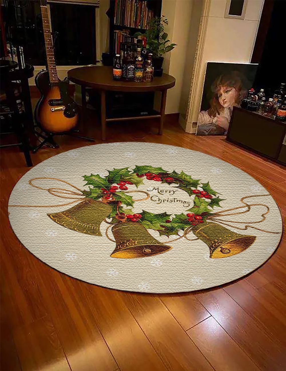 Jingle bell Noel Round Carpet