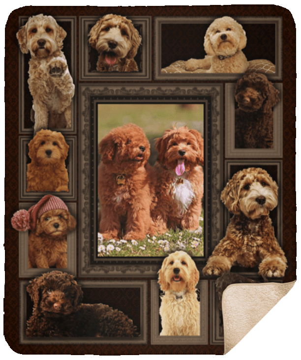 Juji Dog Goldendoodle Sherpa Fleece Blanket