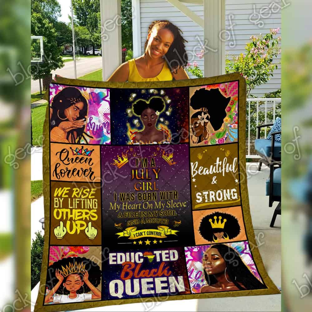 July Black Girl CL19100472MDQ Quilt Blanket