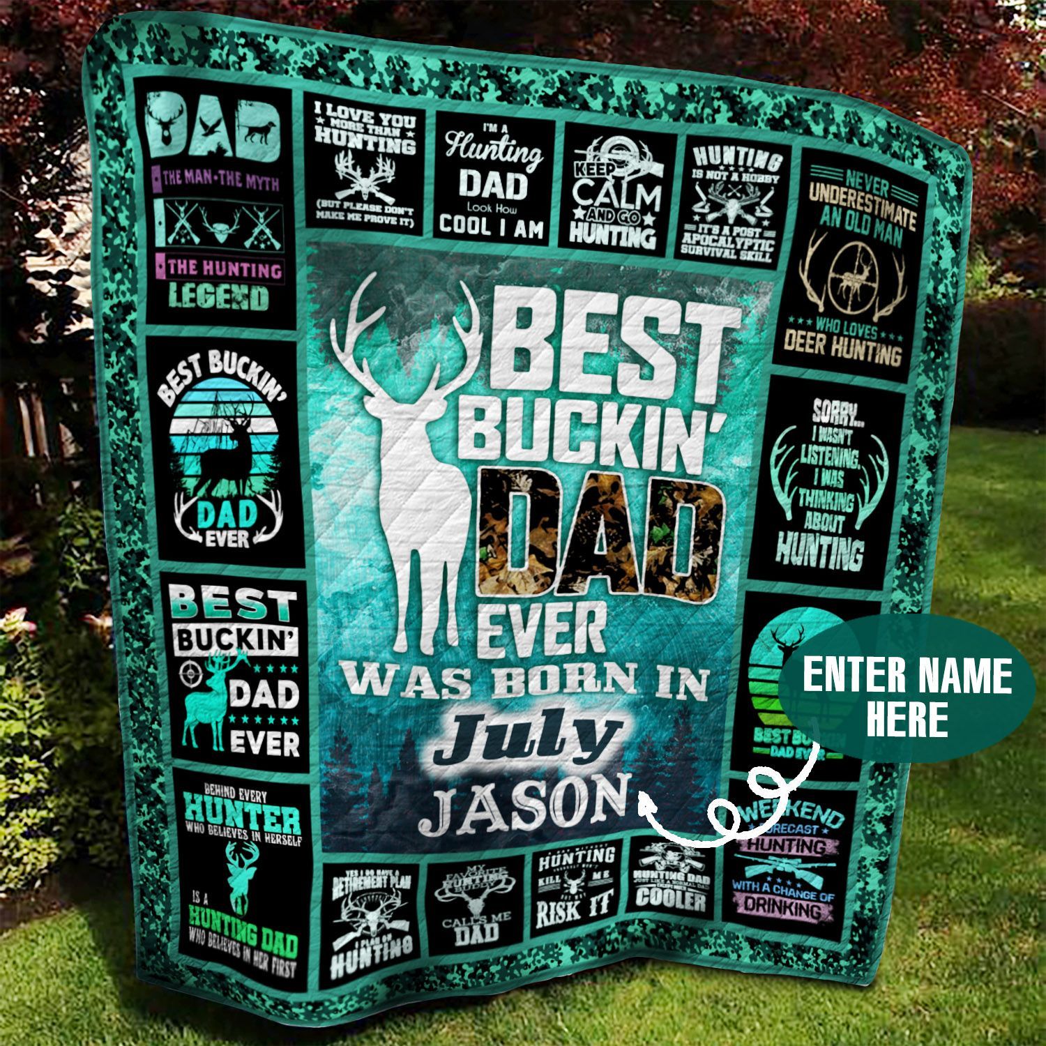 July Bucking Dad Personalized Quilt Blanket BBB300525SM