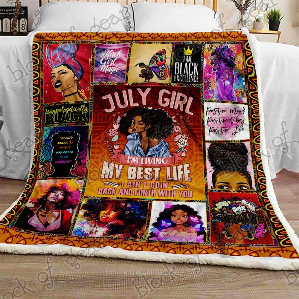 July Girl Black Women Sherpa Fleece Blanket