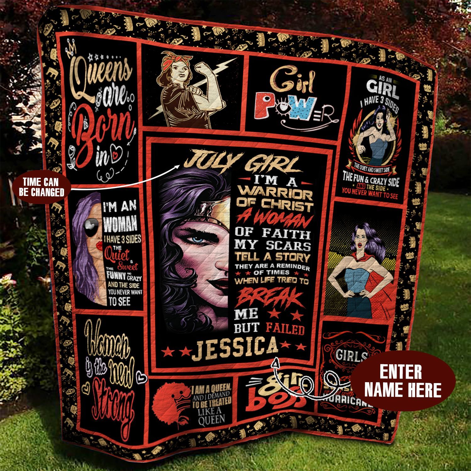 July Girl Personalized Quilt Blanket BBB020620MH