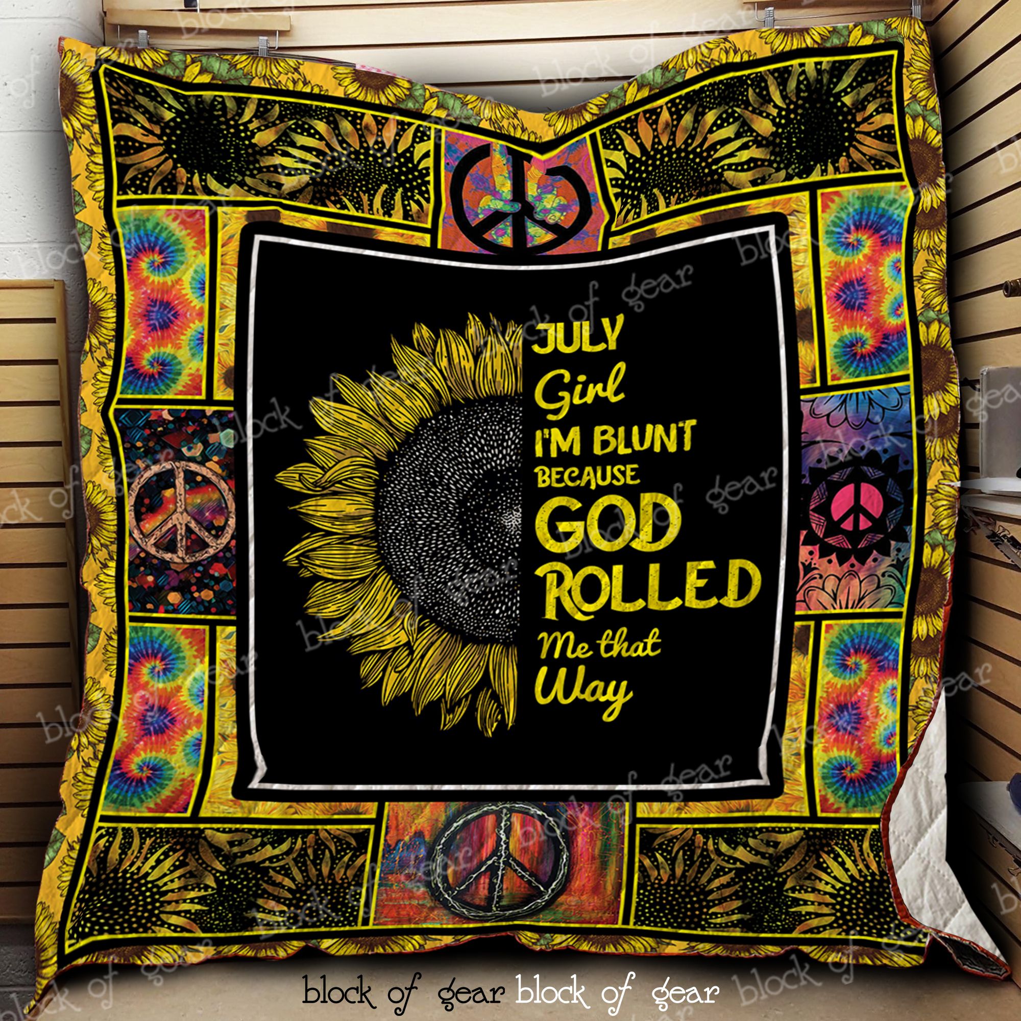 July Girl Sunflower And Hippie Quilt Dk452 Dhc11122079Dd