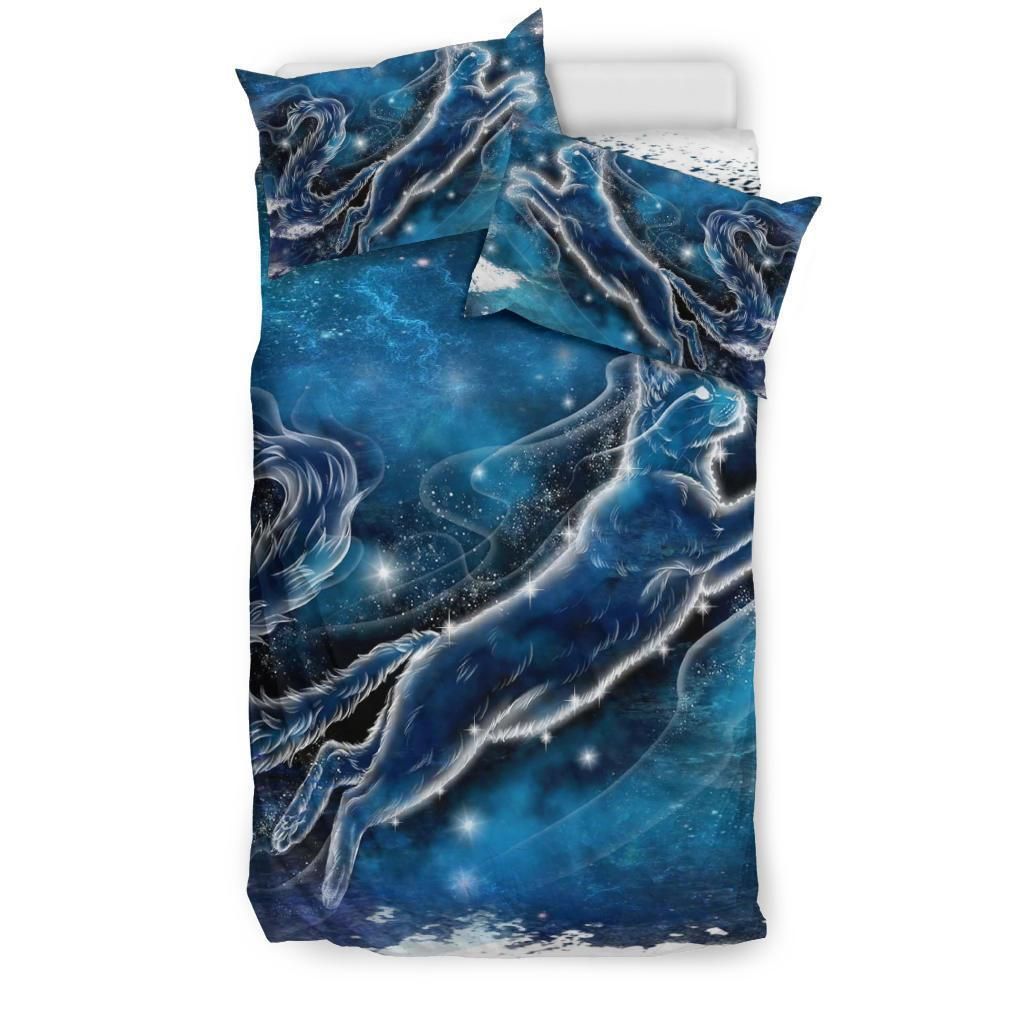 Jumping Cat Into Galaxy Bedding Set