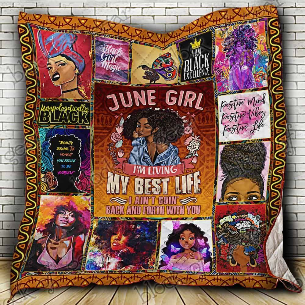June Black Girl CL19100489MDQ Quilt Blanket