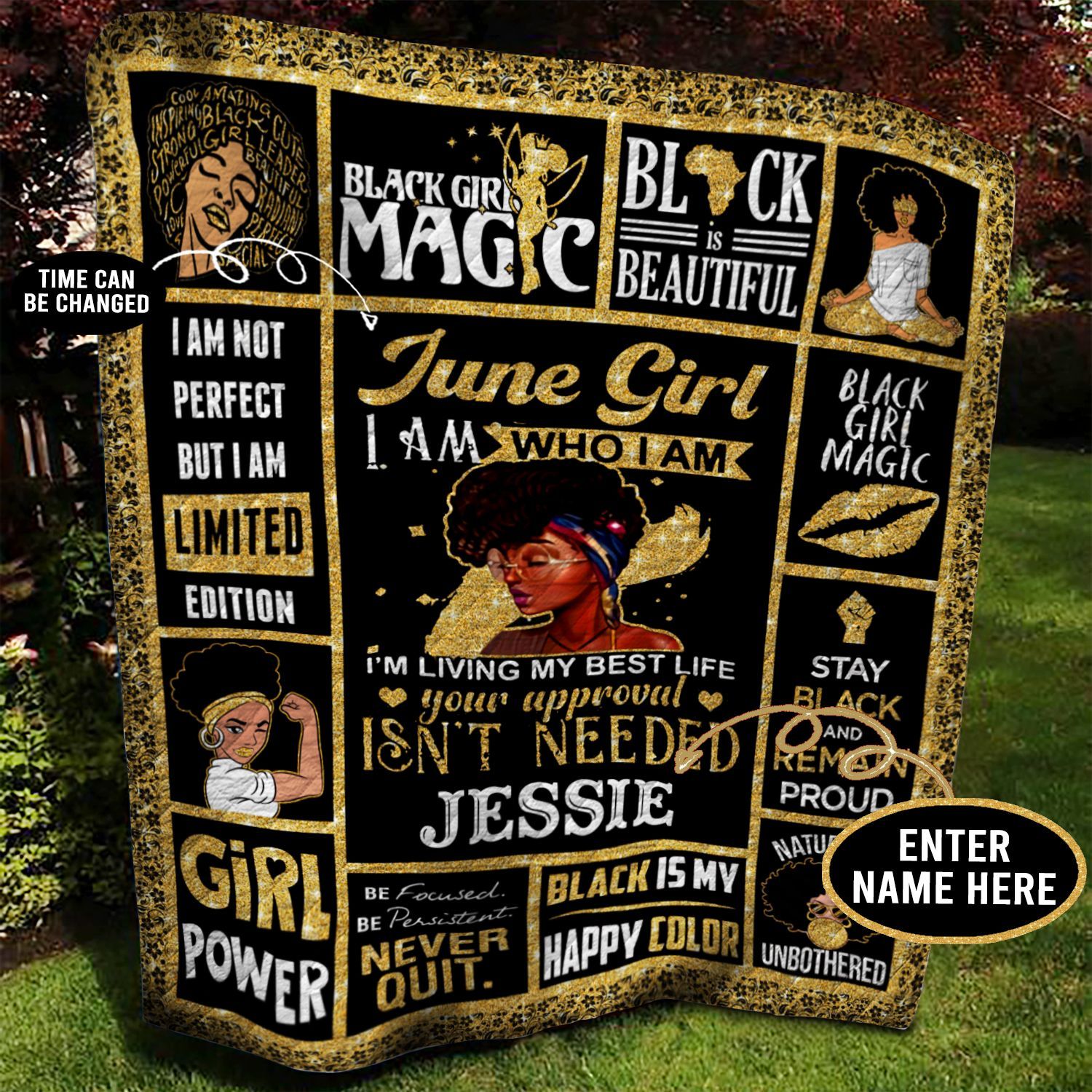 June Girl Personalized Quilt Blanket BBB030605NB