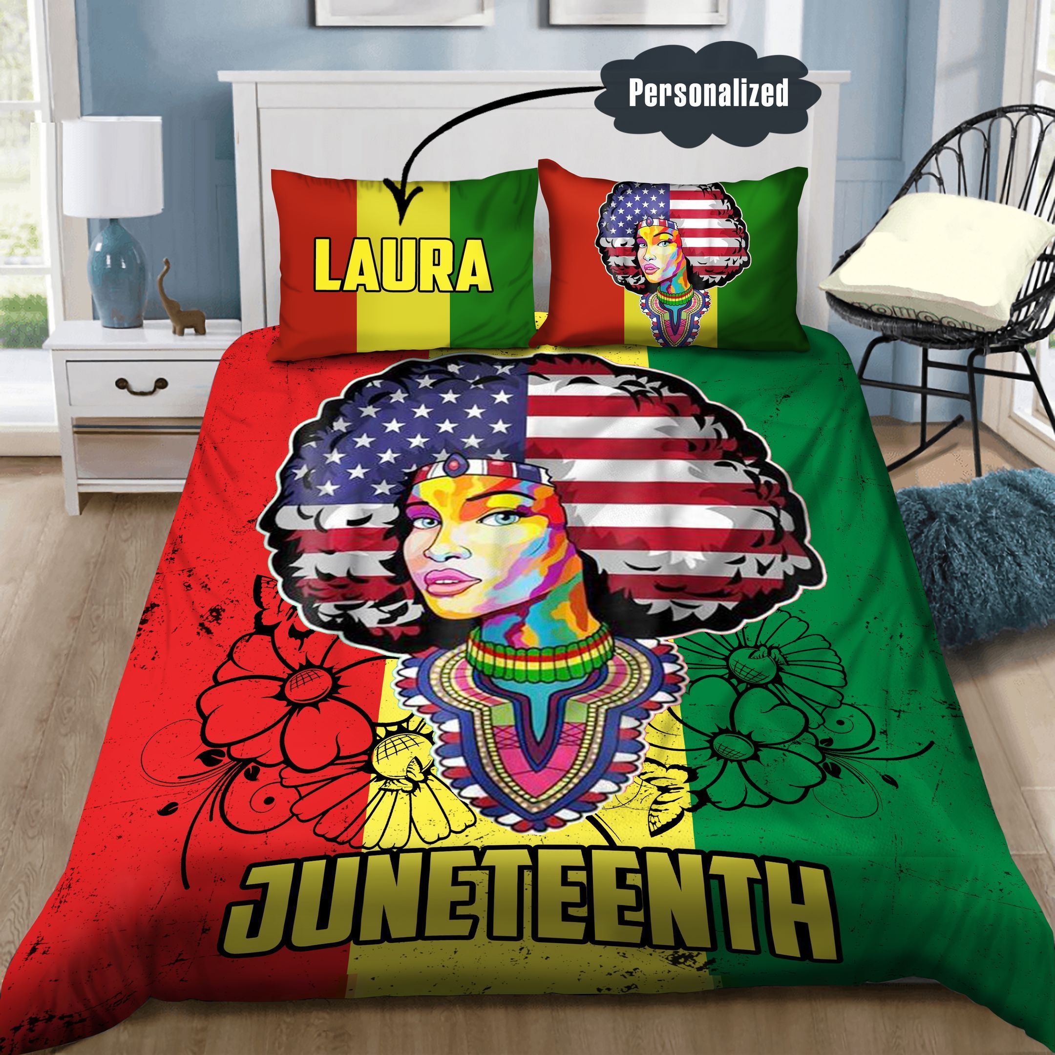 Juneteenth Personalized Bedding Set