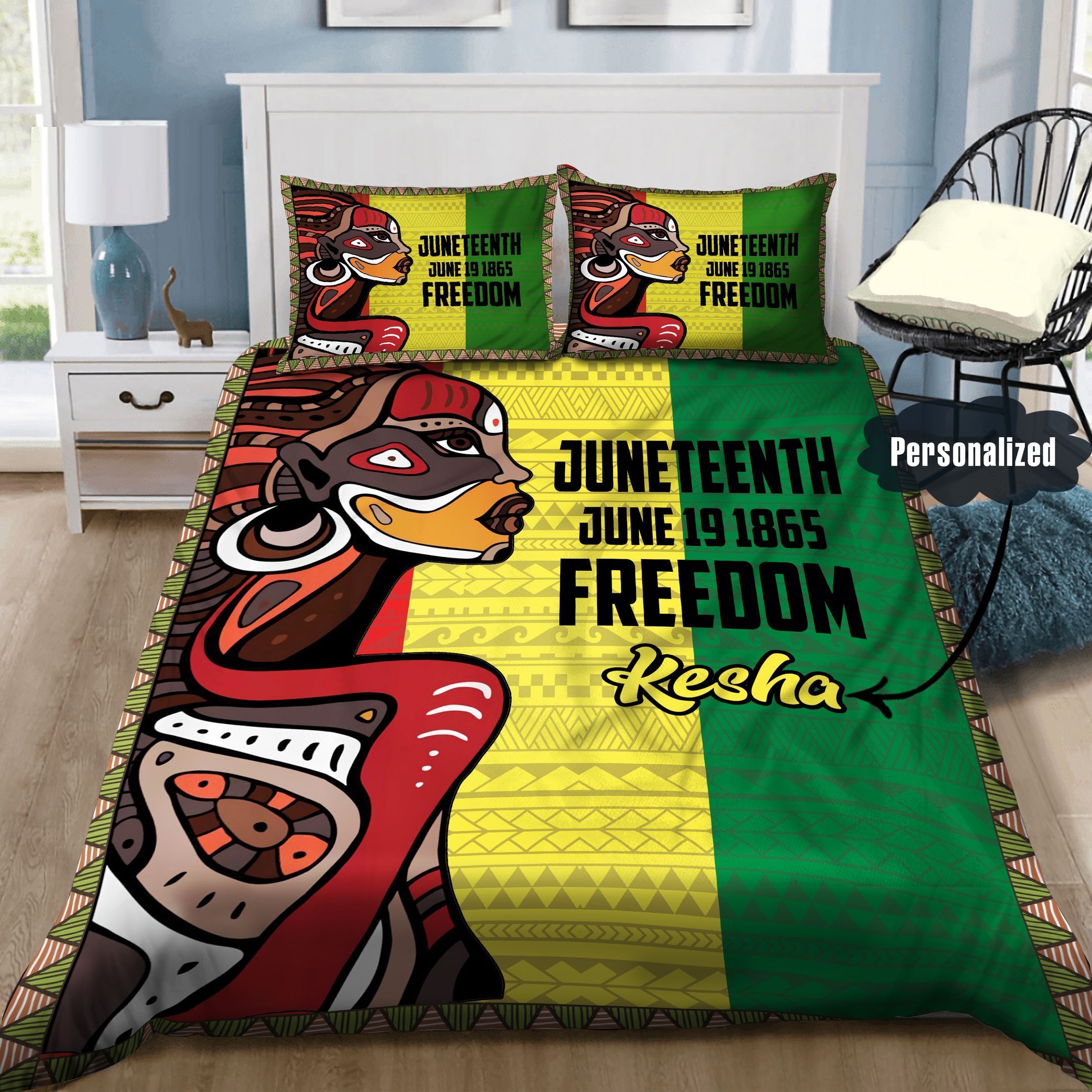 Juneteenth Personalized Bedding Set